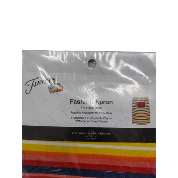 Fiesta Apron Bold Bright Stripe Red Yellow Blue White Adjustable Straps NWT $30 - Picture 3 of 5
